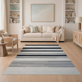 Geometric Modern Modern Black White Striped Area Rug