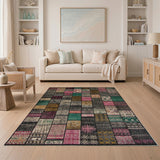 Eclectic Multi-Color Tribal Patchwork Area Rug