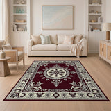 Red Elegant Red Persian Medallion Area Rug