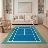 ODIKA Tennis Court Washable Area Rug, Non-Slip Low Pile Sports Rug for Kids & Game Room