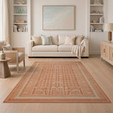 Geometric Modern Bold Orange Geometric Grid Area Rug