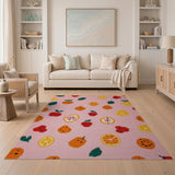 Pink Fruit Scatter Area Rug