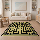 Yellow Maze Geometric Area Rug