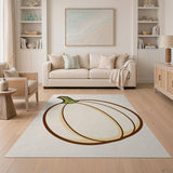 Charming White Pumpkin Outline Area Rug