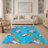 Colorful Airplane Tickets Kids Area Rug
