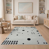 Modern Black Dots Geometric Area Rug
