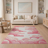 Dreamy Layered Pink Clouds Area Rug