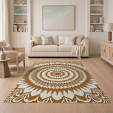 Orange Terracotta Mandala Persian Area Rug