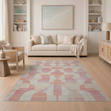 Pink Blush Pink Geometric Modern Area Rug