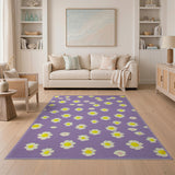 Purple Purple Daisy Scatter Area Rug