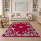 Bold Red Persian Medallion Area Rug