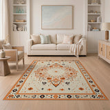 Orange Southwestern Tribal Mandala Rug