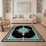 Teal Gold Medallion Traditional Persian Rug