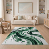 Abstract Area Emerald Swirl Abstract Area Rug