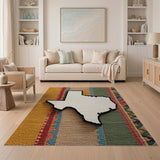 Texas Silhouette Multi-Color Southwestern Rug