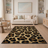 Brown and Tan Brown Leopard Print Area Rug