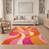 Multi-color and Patterns Abstract Area Vibrant Swirl Multi-Color Abstract Area Rug