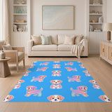 Colorful Puppy Kids Cartoon Washable Area Rug