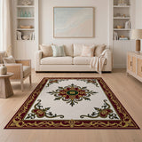 Multi-color and Patterns Ornate Red Gold Persian Medallion Area Rug
