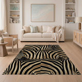 Overlapping Zebra Print Area Rug