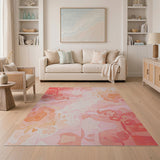 Pink Blush Pink Abstract Watercolor Area Rug