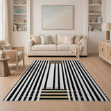 Black and White Striped Bold Black White Striped Geometric Area Rug