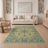 Traditional Persian Blue Teal Persian Medallion Area Rug