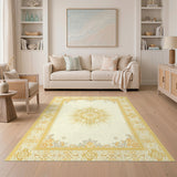 Golden Sunburst Floral Area Rug