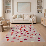 Playful Pink Polka Dot Area Rug