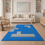 Blue Bench Blueprint Geometric Area Rug