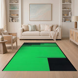 Geometric Modern Vibrant Green Geometric Modern Area Rug