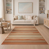 Wavy Orange Stripe Area Rug
