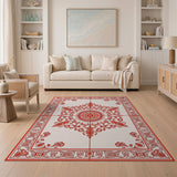 Traditional Persian Red Traditional Persian Medallion Area Rug