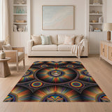 Multi-color and Patterns Vibrant Rainbow Mask Area Rug