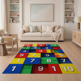 Vibrant Stacked Number Blocks Kids Area Rug