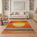 Sunset Sun Striped Area Rug