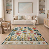 Vibrant Multi-Color Fish Coral Reef Area Rug