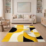 Yellow Bold Yellow Geometric Area Rug