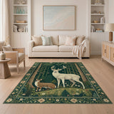 Majestic White Stag Fawn Forest Rug