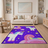Dreamy Unicorn Stars Kids Area Rug