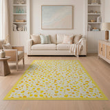 Yellow Floral Scatter Area Rug