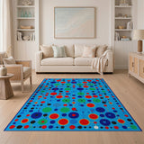 Vibrant Multi-Color Geometric Circles Area Rug