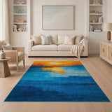 Abstract Sunset Horizon Area Rug