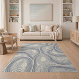 Abstract Contour Line Area Rug