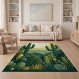 Lush Cactus Desert Sunset Area Rug