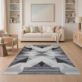 Geometric Modern Modern Grey Geometric Area Rug