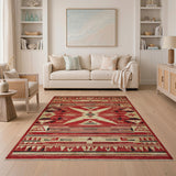 Bold Red Bold Red Southwestern Geometric Area Rug