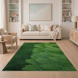 Lush Pine Needle Textured Green Area Rug