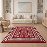 Red Heritage Tribal Geometric Rug