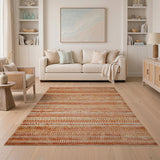 Terracotta Woven Stripe Area Rug